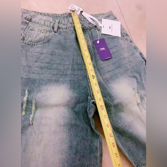 retro‎ wide-leg curved knife jeans high waist versatile practical sickle pants - Picture 4 of 6